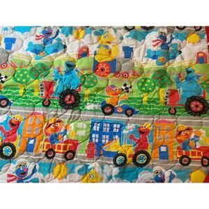 Vtg 1999 Riegel Sesame Street Crib Blanket Comforter / Pillow Case/ Sheets USA
